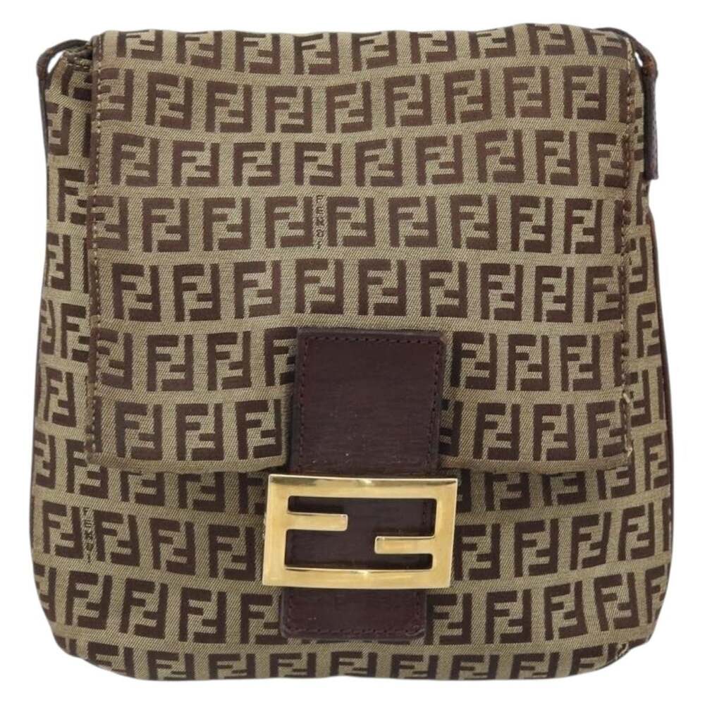 Fendi Zucchino Shoulder Bag Beige